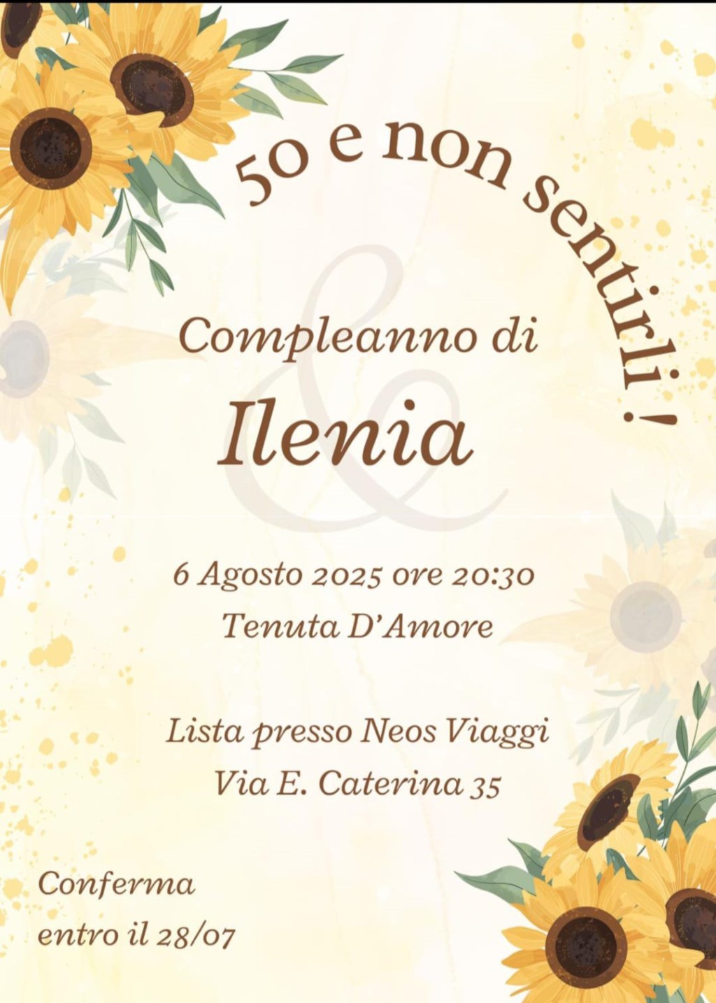 COMPLEANNO<br>COMPLEANNO ILENIA - 6 AGOSTO 2025