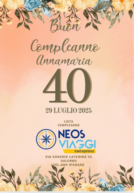 COMPLEANNO<br>LISTA COMPLEANNO ANNAMARIA 29 LUGLIO 25