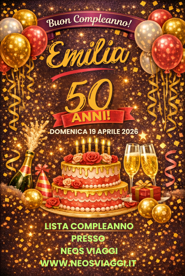 COMPLEANNO<br>50 ANNI - COMPLEANNO EMILIA