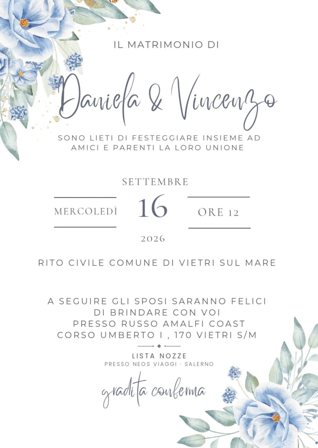 LISTA NOZZE<br>LISTA NOZZE DANIELA & VINCENZO